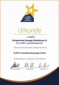 Urkunde Carat Liquiditätsspeicher 2023